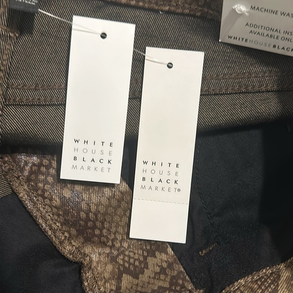 White House Black Market WHBM High Rise Skinny Ankle Coated Snake New 4P Petite - Picture 10 of 11